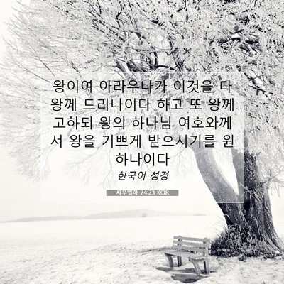 Picture 07 - 사무엘하 24:23 KOR - 왕이여 아라우나가 이것을 다 왕께 - Bible Verse Picture