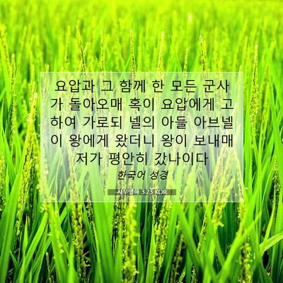 Picture 07 - 사무엘하 3:23 KOR - 요압과 그 함께 한 모든 군사가 - Bible Verse Picture