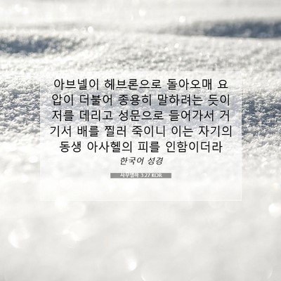 Picture 07 - 사무엘하 3:27 KOR - 아브넬이 헤브론으로 돌아오매 - Bible Verse Picture