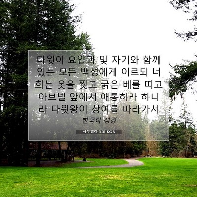 Picture 07 - 사무엘하 3:31 KOR - 다윗이 요압과 및 자기와 함께 있는 - Bible Verse Picture