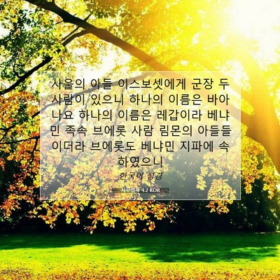 Picture 07 - 사무엘하 4:2 KOR - 사울의 아들 이스보셋에게 군장 두 - Bible Verse Picture