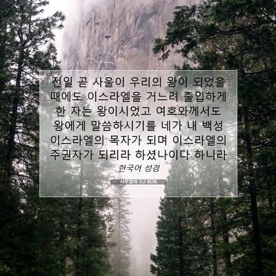 Picture 07 - 사무엘하 5:2 KOR - 전일 곧 사울이 우리의 왕이 되었을 - Bible Verse Picture