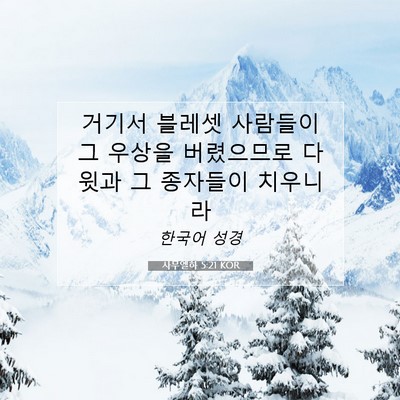 Picture 07 - 사무엘하 5:21 KOR - 거기서 블레셋 사람들이 그 우상을 - Bible Verse Picture