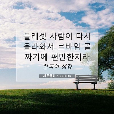 Picture 07 - 사무엘하 5:22 KOR - 블레셋 사람이 다시 올라와서 르바임 - Bible Verse Picture