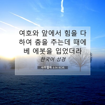Picture 07 - 사무엘하 6:14 KOR - 여호와 앞에서 힘을 다하여 춤을 - Bible Verse Picture