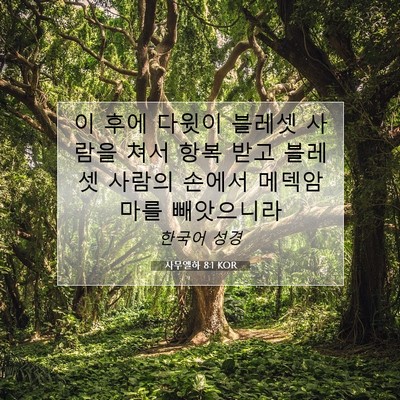 Picture 07 - 사무엘하 8:1 KOR - 이 후에 다윗이 블레셋 사람을 쳐서 - Bible Verse Picture