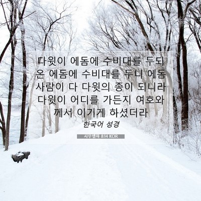 Picture 07 - 사무엘하 8:14 KOR - 다윗이 에돔에 수비대를 두되 온 - Bible Verse Picture