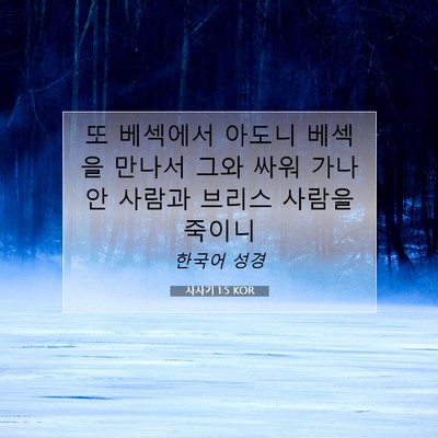 Picture 07 - 사사기 1:5 KOR - 또 베섹에서 아도니 베섹을 만나서 - Bible Verse Picture