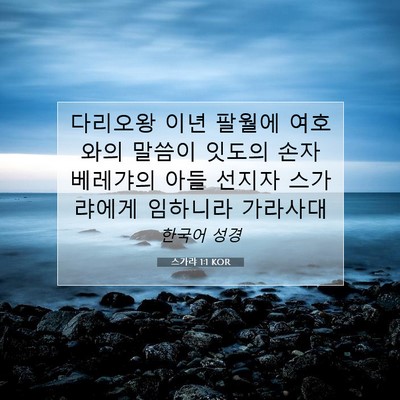 Picture 07 - 스가랴 1:1 KOR - 다리오왕 이년 팔월에 여호와의 - Bible Verse Picture