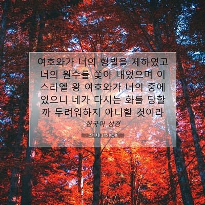 Picture 07 - 스바냐 3:15 KOR - 여호와가 너의 형벌을 제하였고 너의 - Bible Verse Picture