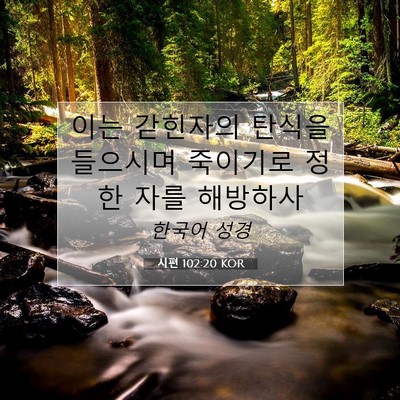 Picture 07 - 시편 102:20 KOR - 이는 갇힌자의 탄식을 들으시며 - Bible Verse Picture