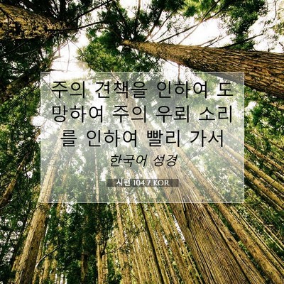 Picture 07 - 시편 104:7 KOR - 주의 견책을 인하여 도망하여 주의 - Bible Verse Picture