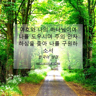 Picture 07 - 시편 109:26 KOR - 여호와 나의 하나님이여 나를 - Bible Verse Picture