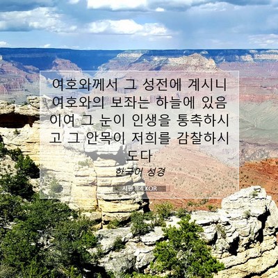 Picture 07 - 시편 11:4 KOR - 여호와께서 그 성전에 계시니 - Bible Verse Picture