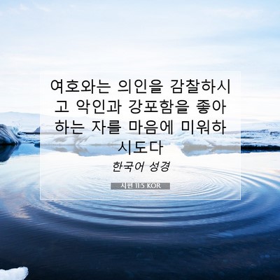 Picture 07 - 시편 11:5 KOR - 여호와는 의인을 감찰하시고 악인과 - Bible Verse Picture