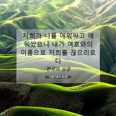 Picture 07 - 시편 118:11 KOR - 저희가 나를 에워싸고 에워쌌으니 - Bible Verse Picture