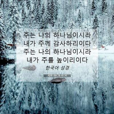 Picture 07 - 시편 118:28 KOR - 주는 나의 하나님이시라 내가 주께 - Bible Verse Picture