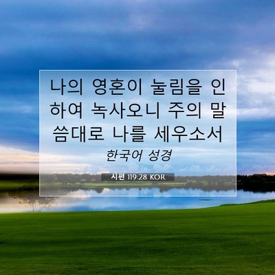Picture 07 - 시편 119:28 KOR - 나의 영혼이 눌림을 인하여 녹사오니 - Bible Verse Picture