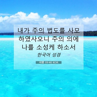 Picture 07 - 시편 119:40 KOR - 내가 주의 법도를 사모하였사오니 - Bible Verse Picture