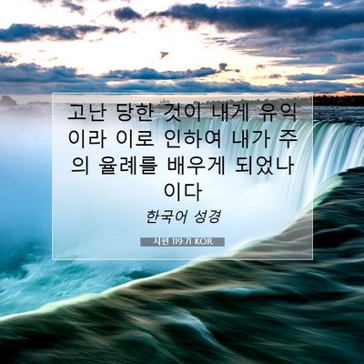 Picture 07 - 시편 119:71 KOR - 고난 당한 것이 내게 유익이라 이로 - Bible Verse Picture