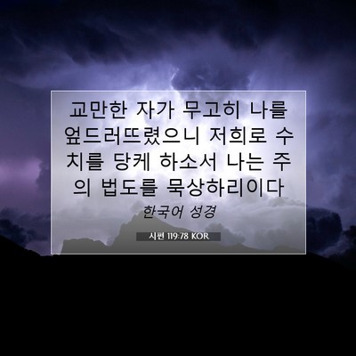 Picture 07 - 시편 119:78 KOR - 교만한 자가 무고히 나를 - Bible Verse Picture