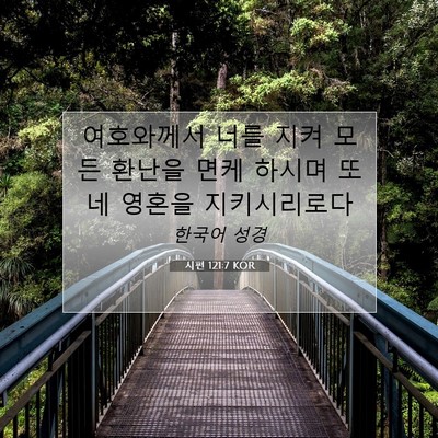 Picture 07 - 시편 121:7 KOR - 여호와께서 너를 지켜 모든 환난을 - Bible Verse Picture