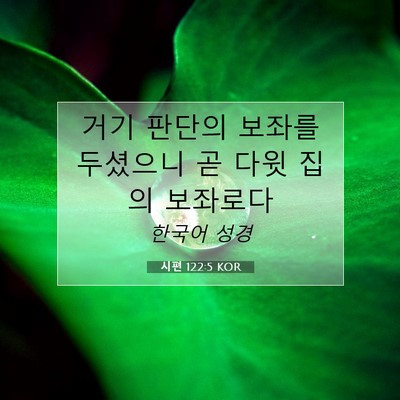 Picture 07 - 시편 122:5 KOR - 거기 판단의 보좌를 두셨으니 곧 - Bible Verse Picture