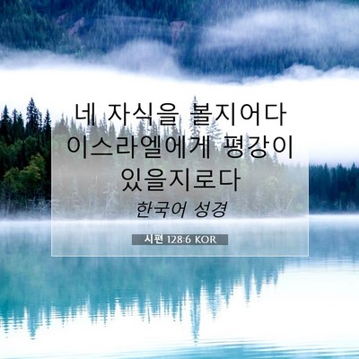 Picture 07 - 시편 128:6 KOR - 네 자식을 볼지어다 이스라엘에게 - Bible Verse Picture