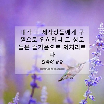 Picture 07 - 시편 132:16 KOR - 내가 그 제사장들에게 구원으로 - Bible Verse Picture