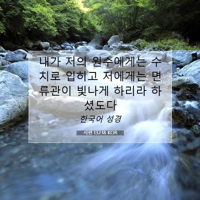 Picture 07 - 시편 132:18 KOR - 내가 저의 원수에게는 수치로 입히고 - Bible Verse Picture