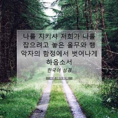 Picture 07 - 시편 141:9 KOR - 나를 지키사 저희가 나를 잡으려고 - Bible Verse Picture
