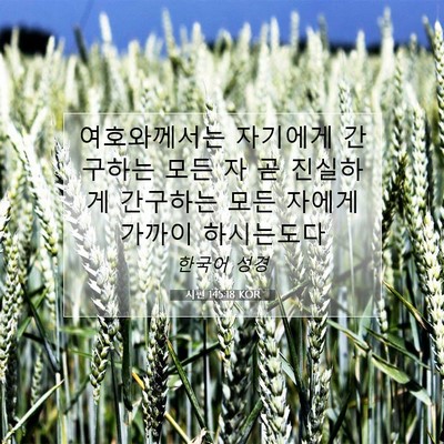 Picture 07 - 시편 145:18 KOR - 여호와께서는 자기에게 간구하는 - Bible Verse Picture