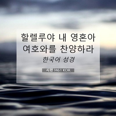 Picture 07 - 시편 146:1 KOR - 할렐루야 내 영혼아 여호와를 - Bible Verse Picture
