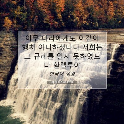 Picture 07 - 시편 147:20 KOR - 아무 나라에게도 이같이 행치 - Bible Verse Picture