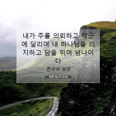 Picture 07 - 시편 18:29 KOR - 내가 주를 의뢰하고 적군에 달리며 - Bible Verse Picture