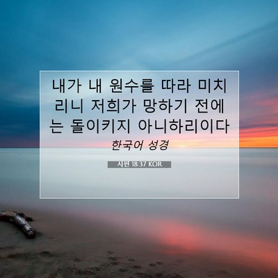 Picture 07 - 시편 18:37 KOR - 내가 내 원수를 따라 미치리니 - Bible Verse Picture