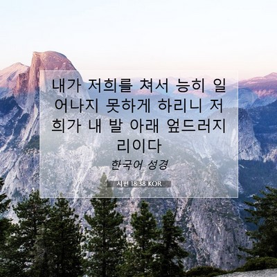 Picture 07 - 시편 18:38 KOR - 내가 저희를 쳐서 능히 일어나지 - Bible Verse Picture