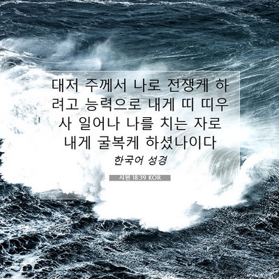 Picture 07 - 시편 18:39 KOR - 대저 주께서 나로 전쟁케 하려고 - Bible Verse Picture