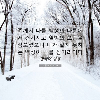 Picture 07 - 시편 18:43 KOR - 주께서 나를 백성의 다툼에서 - Bible Verse Picture