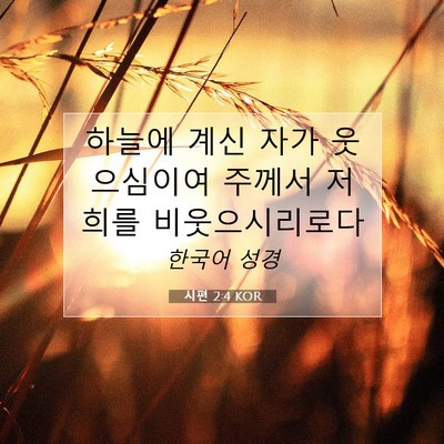 Picture 07 - 시편 2:4 KOR - 하늘에 계신 자가 웃으심이여 주께서 - Bible Verse Picture