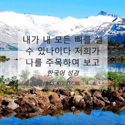 Picture 07 - 시편 22:17 KOR - 내가 내 모든 뼈를 셀 수 있나이다 - Bible Verse Picture
