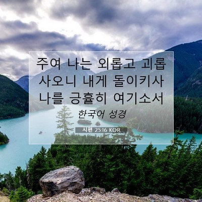 Picture 07 - 시편 25:16 KOR - 주여 나는 외롭고 괴롭사오니 내게 - Bible Verse Picture