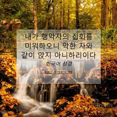 Picture 07 - 시편 26:5 KOR - 내가 행악자의 집회를 미워하오니 - Bible Verse Picture