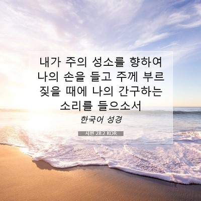 Picture 07 - 시편 28:2 KOR - 내가 주의 성소를 향하여 나의 손을 - Bible Verse Picture