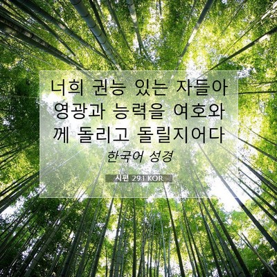 Picture 07 - 시편 29:1 KOR - 너희 권능 있는 자들아 영광과 - Bible Verse Picture
