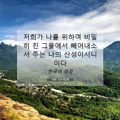 Picture 07 - 시편 31:4 KOR - 저희가 나를 위하여 비밀히 친 - Bible Verse Picture