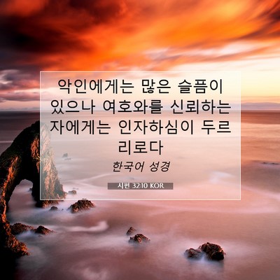 Picture 07 - 시편 32:10 KOR - 악인에게는 많은 슬픔이 있으나 - Bible Verse Picture