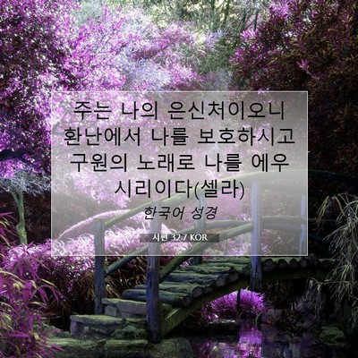 Picture 07 - 시편 32:7 KOR - 주는 나의 은신처이오니 환난에서 - Bible Verse Picture
