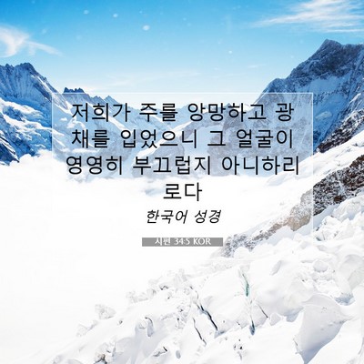Picture 07 - 시편 34:5 KOR - 저희가 주를 앙망하고 광채를 - Bible Verse Picture