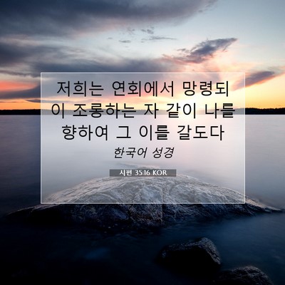 Picture 07 - 시편 35:16 KOR - 저희는 연회에서 망령되이 조롱하는 - Bible Verse Picture